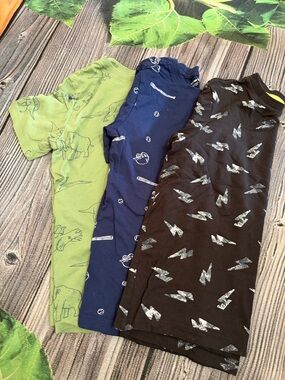 Kids Short Sleeve Pajama Tops - Green, Navy, Black